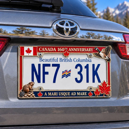 🍁🚗 Canada 160th Anniversary Commemorative Metal License Plate Frame