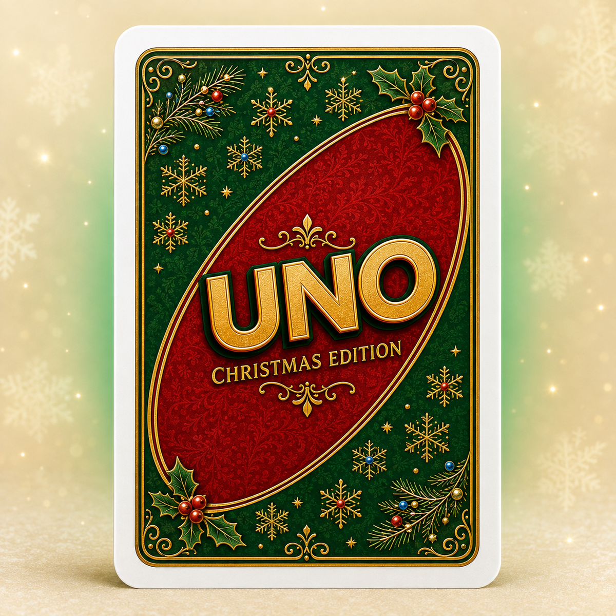 🔥Last Day 50% OFF🎉-🃏UNO Christmas Edition🎄 Holiday Family Card Game with 112 Festive Cards
