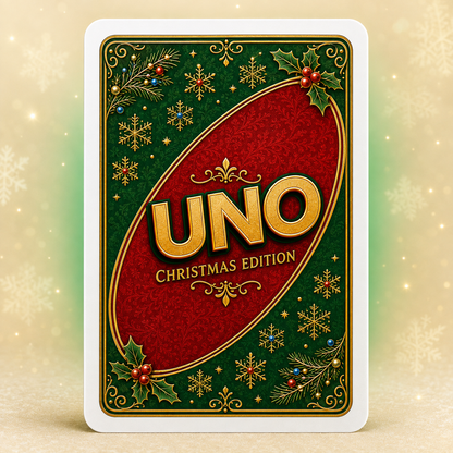 🔥Last Day 50% OFF🎉-🃏UNO Christmas Edition🎄 Holiday Family Card Game with 112 Festive Cards
