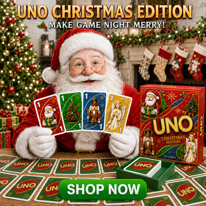 🔥Last Day 50% OFF🎉-🃏UNO Christmas Edition🎄 Holiday Family Card Game with 112 Festive Cards