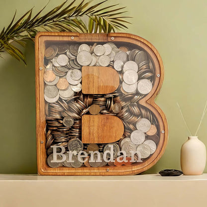 🔥Last Day 49% OFF🪙 - Personalized Number Wooden Money Bank For Kids
