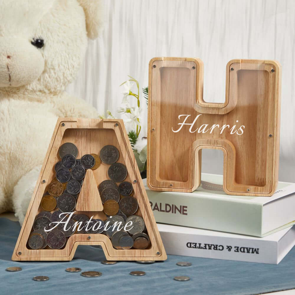🔥Last Day 49% OFF🪙 - Personalized Number Wooden Money Bank For Kids