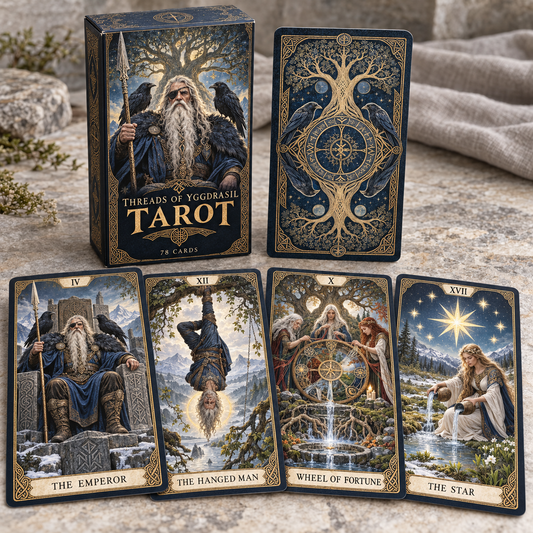 🌳 Nordisk mytologi-tarot — 78 kort med visdom, öde & förundran ✨