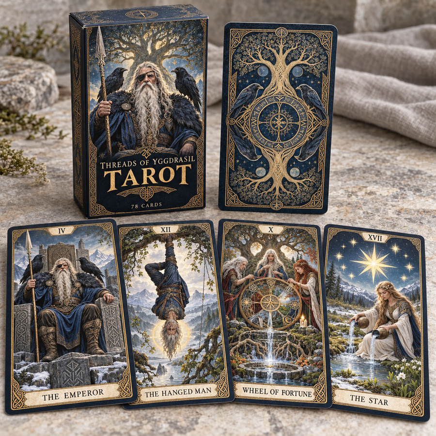 🌳 Norse Mythology Tarot — 78 Cards of Wisdom, Fate & Wonder – Bigfreegiant