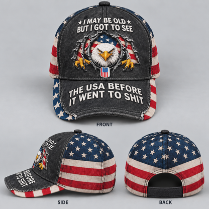 🦅 “I May Be Old” Vintage Eagle Cap