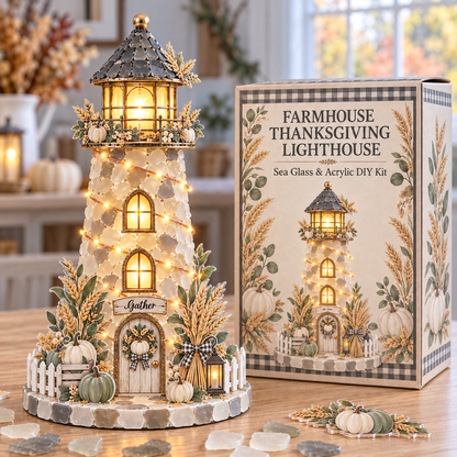 ✨ Autumn Harvest Sea Glass Lighthouse DIY Kit
