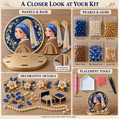 ✨DIY 3D Pearl Art Display Kit – Create Your Own Little Masterpiece 🎨