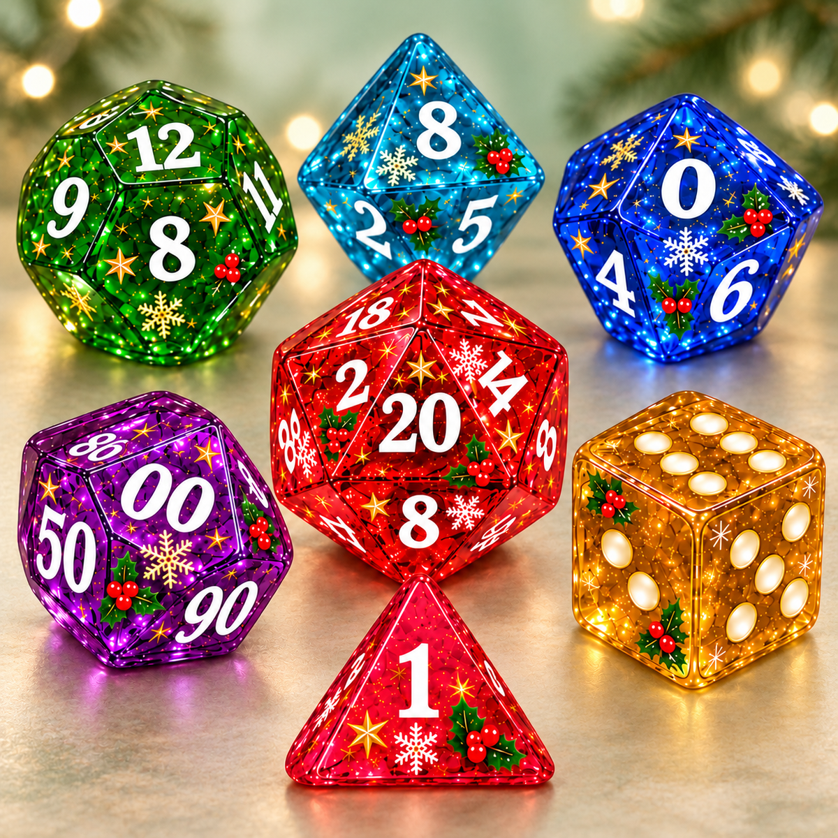 🎄 Christmas Limited-Edition Dice Set for Tabletop RPGs & Board Games