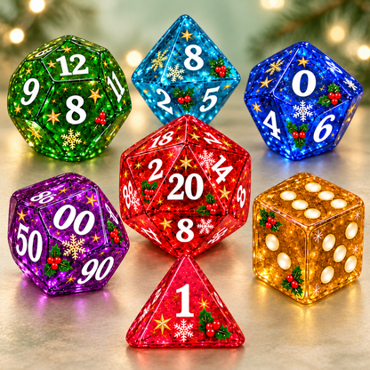 🎄 Christmas Limited-Edition Dice Set for Tabletop RPGs & Board Games