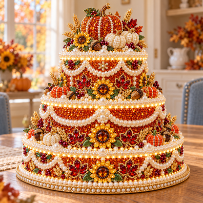 🎄 DIY Christmas Pearl & Diamond Art Cake Kit — Create Your Own Sparkling 3-Tier Holiday Centerpiece ✨