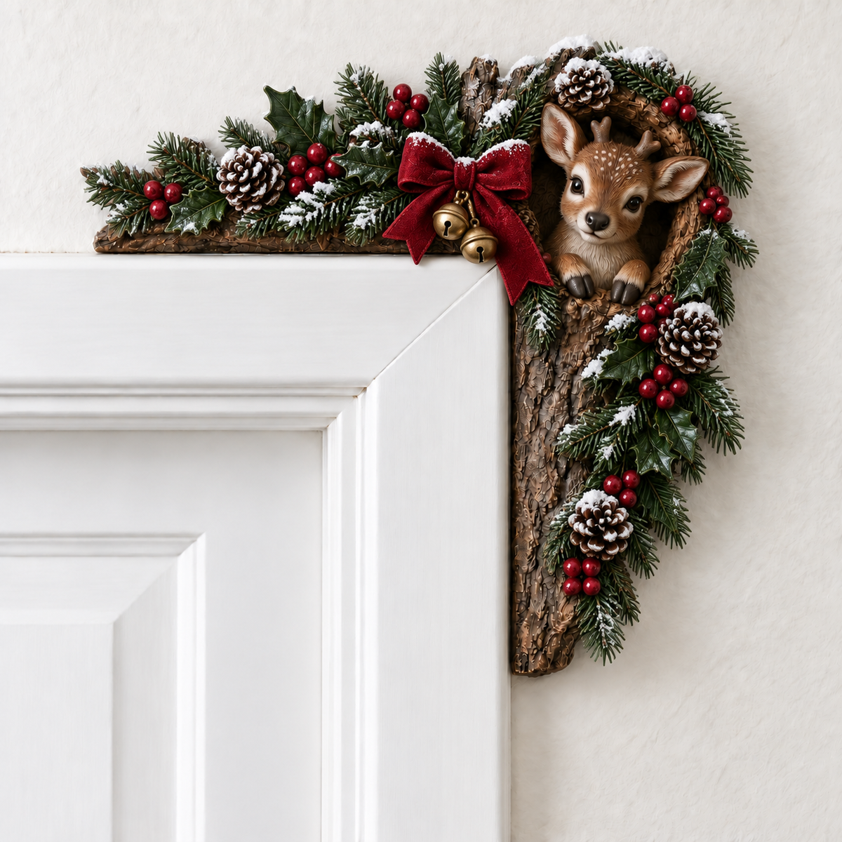 🎄✨ Cozy Christmas Woodland Door Frame Decor