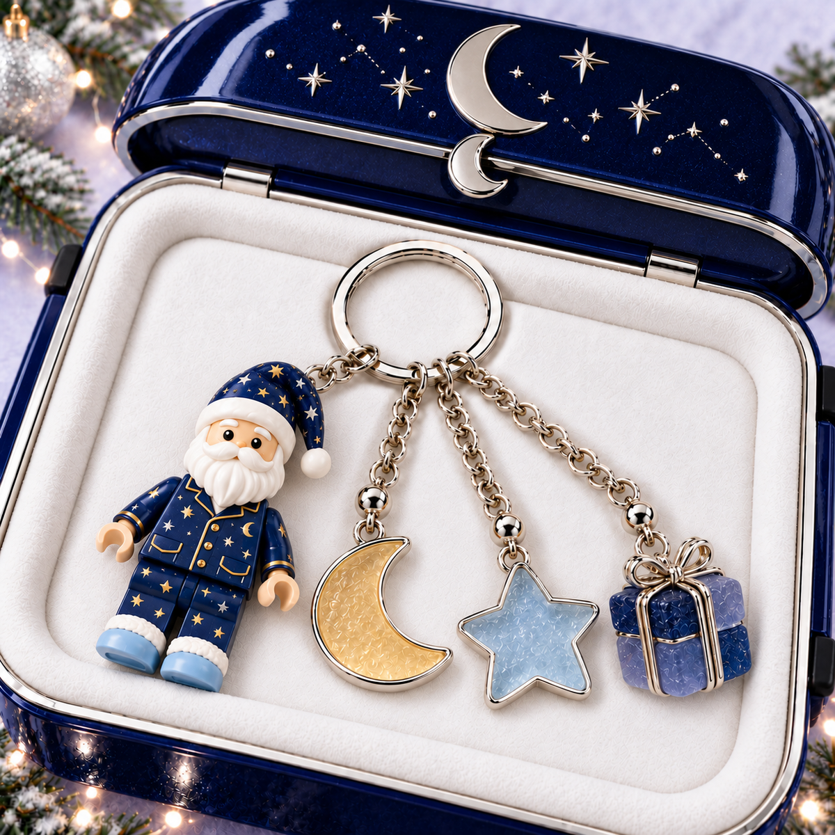 🎄 Christmas Little Wonders – Character & Sea Glass Charm Keychain Collection
