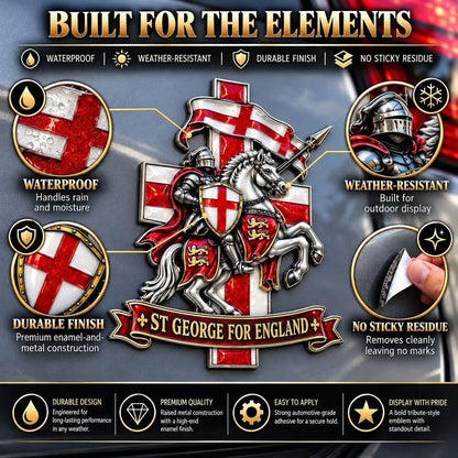 🛡️ “St George for England” Protection & Blessing Commemorative Metal Car Emblem