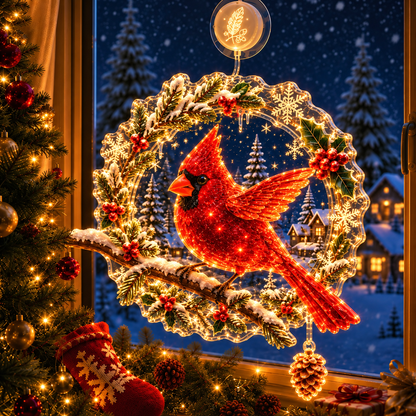 🔥HOT SALE 70% OFF✨🎄Lighted Christmas Window Decoration with Suction Cup | Warm LED Window Light with Double-Layer Design & Multiple Festive Styles Flat Version✨