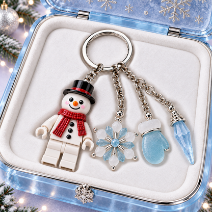 🎄 Christmas Little Wonders – Character & Sea Glass Charm Keychain Collection