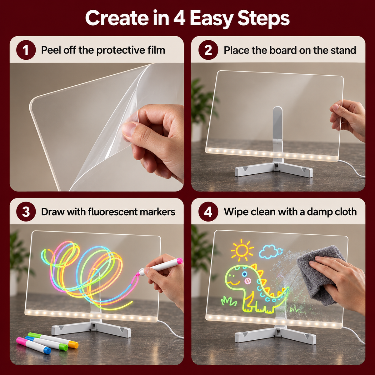 LAST DAY 70% OFF 🎅🎁Led Drawing Board For Kids