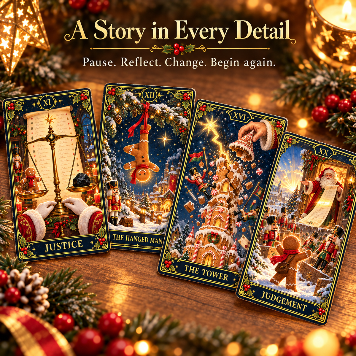✨ The Gingerbread Journey Tarot — A Christmas Story of Courage, Choice & Wonder 🎄