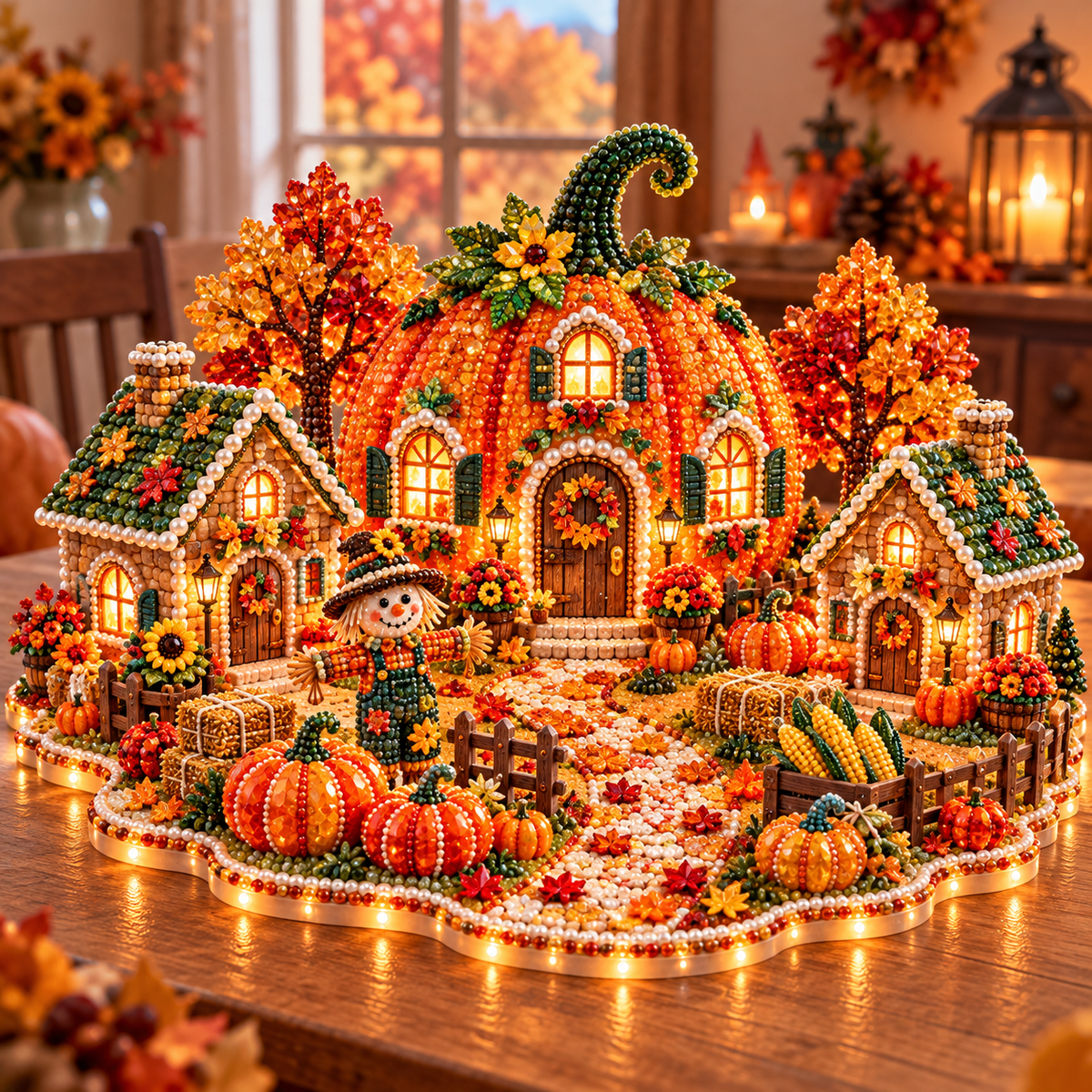 🍂 DIY Sparkling Autumn Village — 3D Diamond Art Decoration Kit